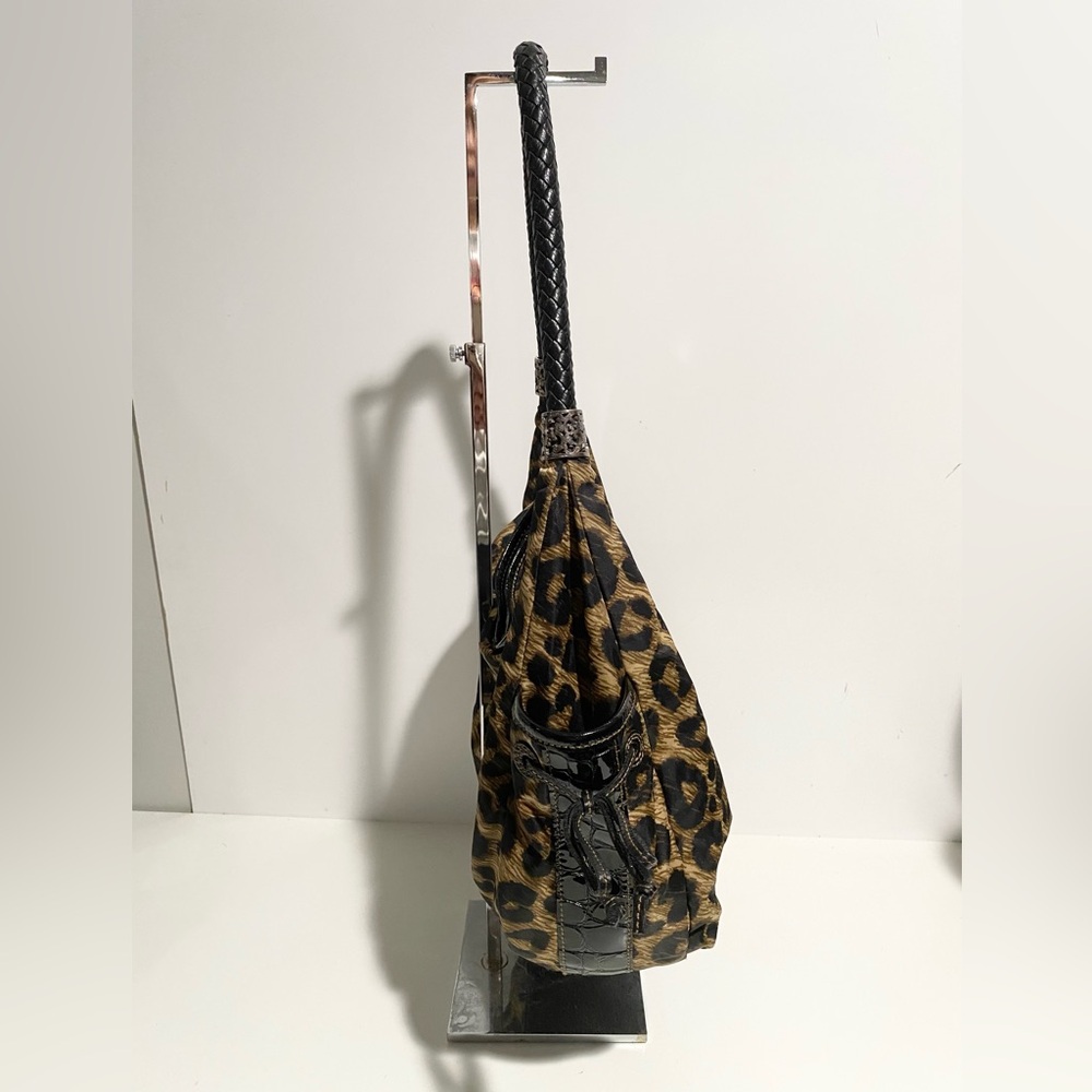 Brighton Jillian Leopard Print Hobo Shoulder Bag - Picture 3 of 9